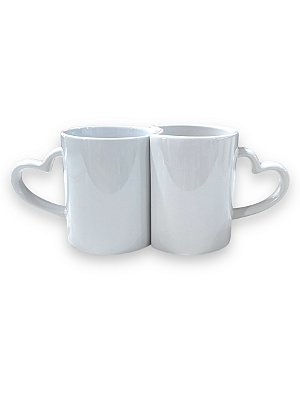 Caneca Coração Dupla Branca Love - JKB