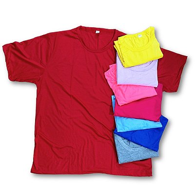 Camiseta Plus Size Colorida Adulto Poliester