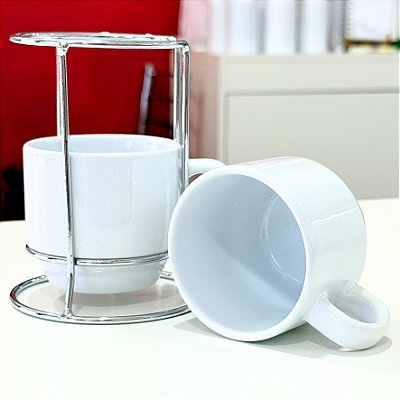 Kit com 2 xícaras 150ml com Suporte - Mecolour