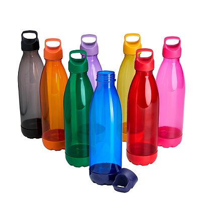 Garrafa Plástica 680ml Tampa com Alça Plástica Fixa e Fundo Removível