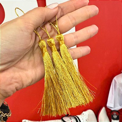 Tassel Pingente 7cm - Dourado Premium - Modelo Franja - Unidade