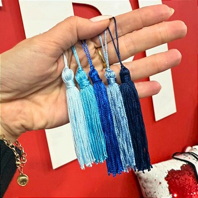 Tassel Pingente 7cm - Tons de Azul - Unidade