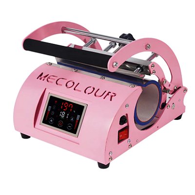 Prensa Térmica Cilíndrica Mecolour MM-0294 – Edição Rosa