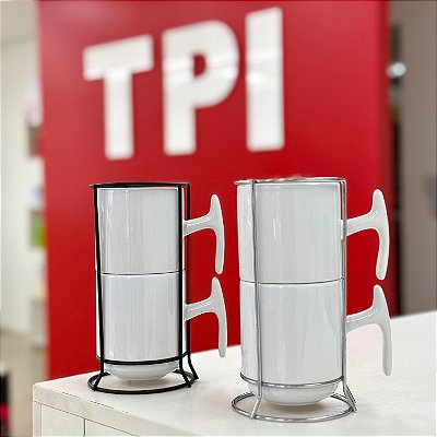 Kit Torre Majestic com 2 xícaras e suporte | LiveSub