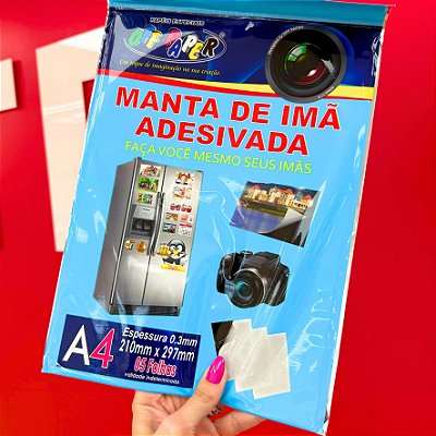 Manta de Ímã A4 Adesiva 0,3 mm Off Paper - Pct com 5 folhas