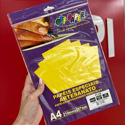 Papel Artesanato Especial A4 180g – Amarelo Lumini | Off Paper