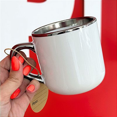 Caneca Imperial 400ml com Borda e Alça Prata – LiveSub