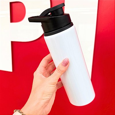 Squeeze Garrafa Alumínio Branca 750ml - Metalnox - Ref. 47415