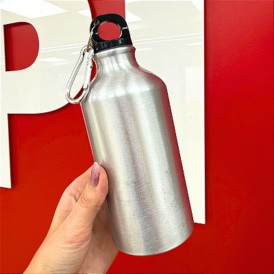 Garrafa de Alumínio Prata com Mosquetão 500ml | JOJO - 2215