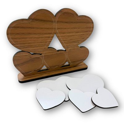 Porta-Retrato Corações em MDF para Sublimação