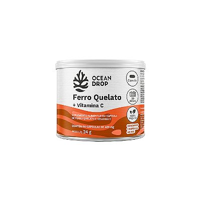Ferro Quelato + Vitamina C 60caps de 400mg Ocean Drop