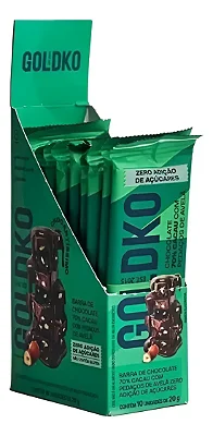 Barra 70% cacau com avelãs 20g - caixa com 10un