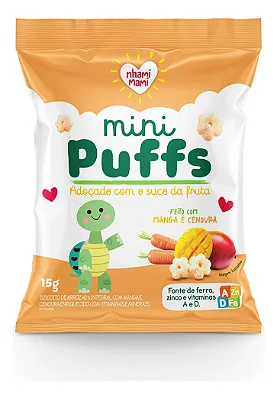 Mini Puffs Manga e Cenoura - caixa com 6un