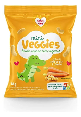 Mini Veggies Grão de Bico e Cenoura - caixa com 6un