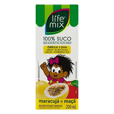 Suco Maracujá Turma da Mônica Life Mix 200mL - caixa com 10un
