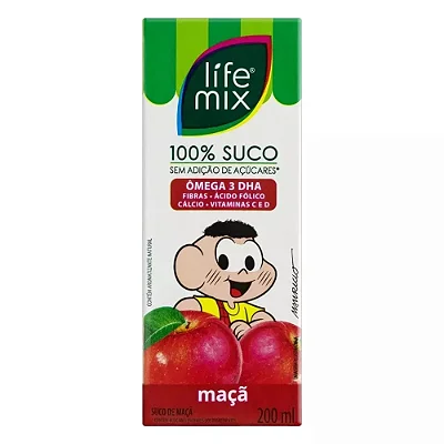 Suco Maçã Turma da Mônica Life Mix 200mL - caixa com 10un