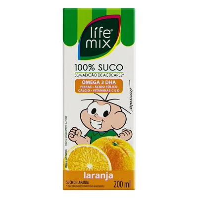 Suco Laranja Turma da Mônica Life Mix 200mL - caixa com 10un