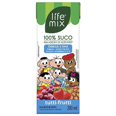 Suco Tutti-Frutti Turma da Mônica Life Mix 200mL - caixa com 10un