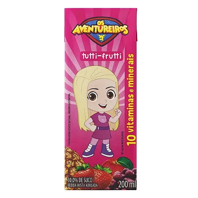 Suco Tutti-Frutti Aventureiros 200mL - caixa com 10un