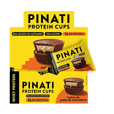 Protein Cups Pasta de Amendoim 21g - Display com 18un