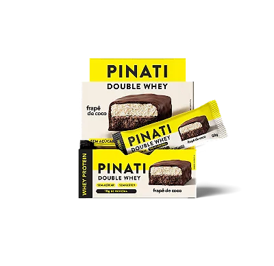 Barra de Proteína Double Whey Frapê de Coco 50g - Display com 12un