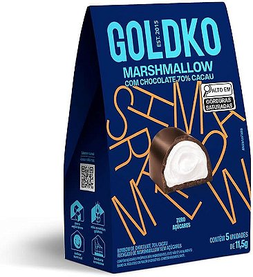 Bombom Marshmallow 70% cacau 11,5g - caixa com 5un