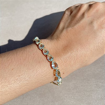 Pulseira Gotas Acqua Banhado a Ouro