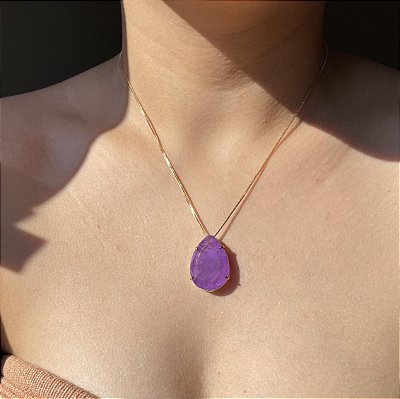 Colar Gota Tam G Ultraviolet Fusion Banhado a Ouro