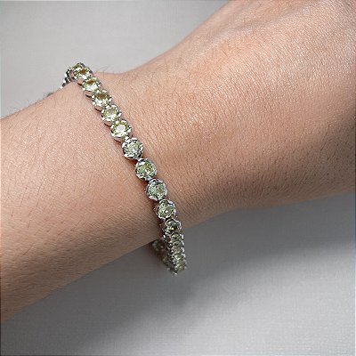 Pulseira Riviera Yellow Banhado a Ródio Branco