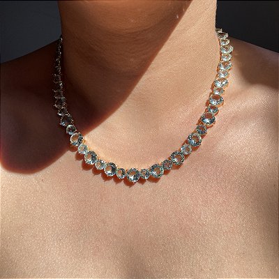 Colar Riviera Maleável Acqua Banhado a Ouro