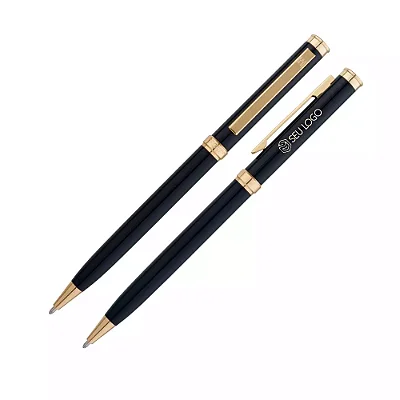 Caneta Crown Liverpool Gold Esferográfica Personalizada Com Logotipo
