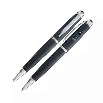 Caneta Crown Drezden Silver Esferográfica Personalizada Com Logotipo