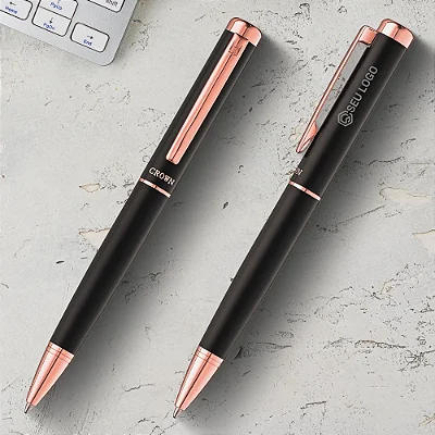 Caneta Crown Ametista Esferográfica Personalizada com Logotipo