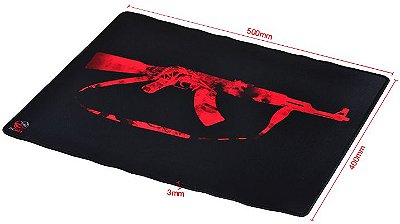 Mousepad Gamer PCYES FPS AK47 vermelho e preto