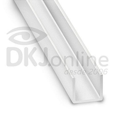Perfil plástico U 6x6 mm em ps (poliestireno) ou PVC