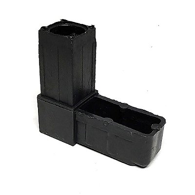 Conector L preto para estruturas de metalon e alumínio de 1" (25 mm) Pct com 10 unds