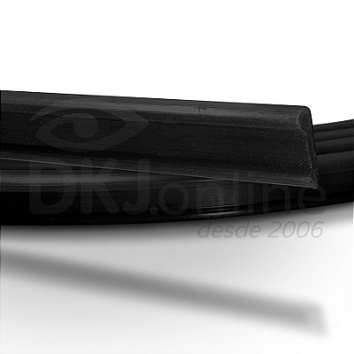 Perfil plástico vareta chata para toldos em PVC preto rolo com 6 mts