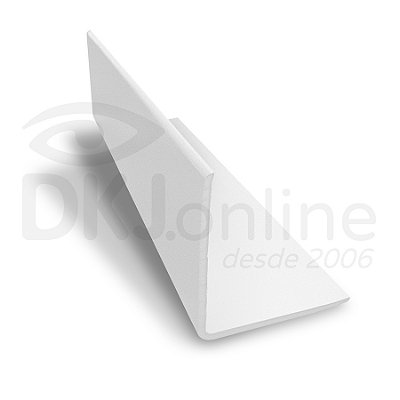 Perfil plástico L cantoneira 25x25 mm em PS ou PVC