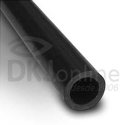 Perfil plástico tubo redondo 14 mm x 2 mm preto