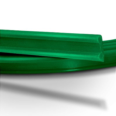 Perfil plástico vareta chata para toldos em PVC verde rolo com 6 mts