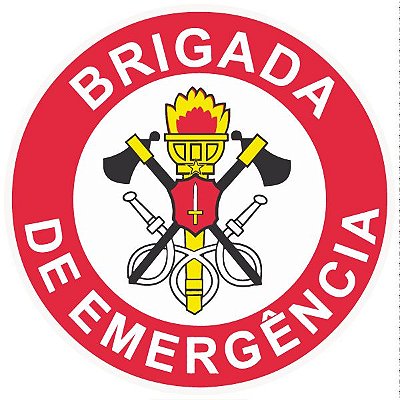 Brigada de incêndio / emergência modelo 1 - vinil adesivo para crachá ou capacete