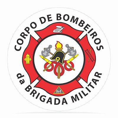Corpo de bombeiros da brigada militar - vinil adesivo para crachá ou capacete