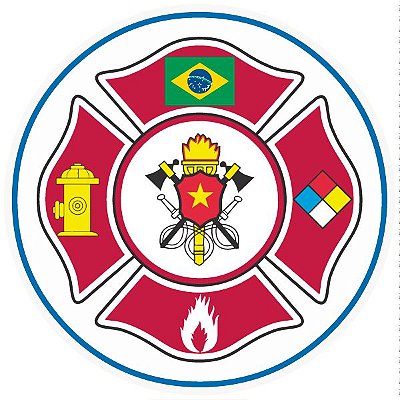 Brigada de incêndio / emergência pictograma modelo 2 - vinil adesivo para crachá ou capacete