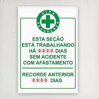 Painel vertical de estatística CIPA em ps 2mm totalmente personalizada com a identidade visual da empresa
