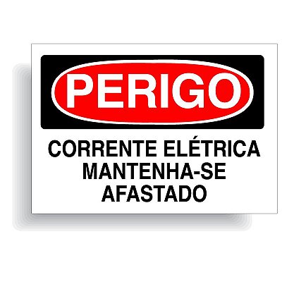 Perigo corrente elétrica mantenha-se afastado com opção em vinil adesivo ou placa