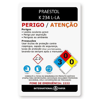 Perigo ao manusear o produto com opção em vinil adesivo ou placa