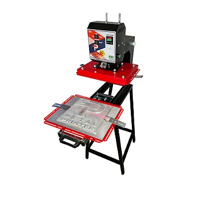 Prensa transfer embossing térmica pneumática 40x30 cm DTF e sublimação