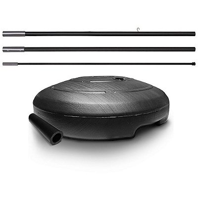 Kit 10 unds wind banner - base redonda 12 L, redutor e haste fibra de vidro 3 mts