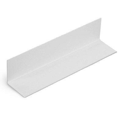 Perfil plástico L cantoneira 16x16 mm em PVC branco
