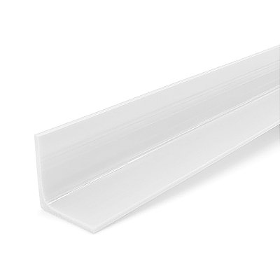 Perfil plástico L cantoneira 22x22 mm em PVC branco